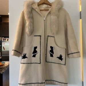 Vintage hand made authentic Inuit parka with outer coat included